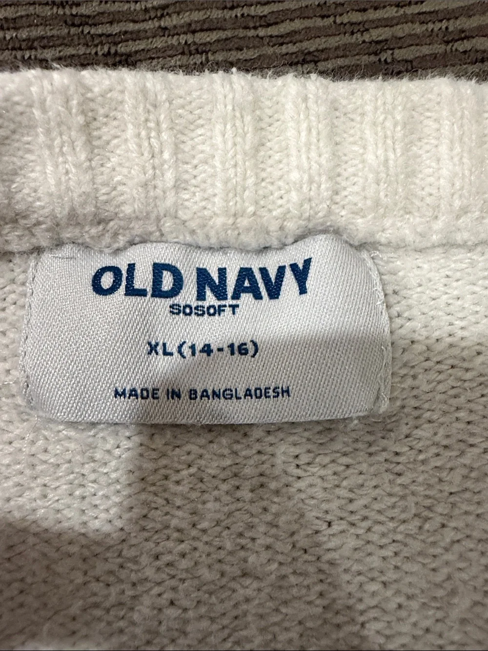 Old Navy Cream Sweater with Red Cherry Motif